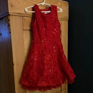 Red Lace Sleeveless Dress